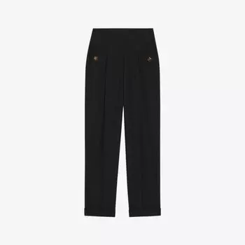 Брюки gary из смесовой шерсти Sandro, цвет noir / gris