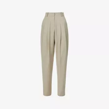 Брюки Gelso из тканого материала со складками и высокой посадкой Frankie Shop, коричневый