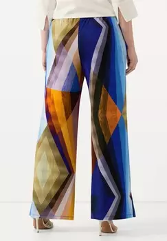 Брюки GEOMETRIC PRINT ELASTIC WAIST SLINKY Ulla Popken, синий