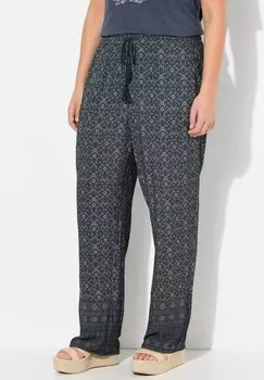 Брюки GEOMETRIC PRINT ELASTIC WAIST Ulla Popken, темно-синий