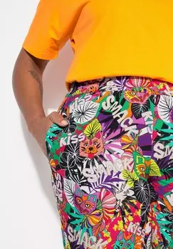 Брюки GERADES BEIN BLTTER-MUSTER ELASTIKBUND Angel of Style, фиолетовый