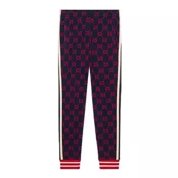 Брюки gg jacquard jogging pant 'red blue' Gucci, красный