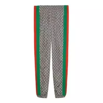 Брюки gg supreme print web sweat pants 'grey' Gucci, серый