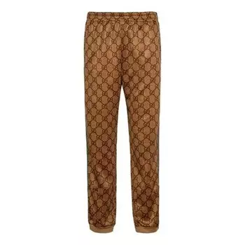 Брюки gg technical jersey jogging pant 'brown' Gucci, коричневый