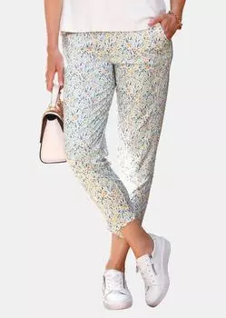 Брюки GOLDNER Druckhose, цвет apricot/lila/gemustert