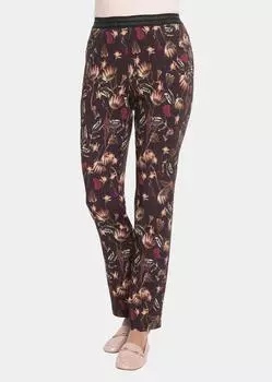 Брюки GOLDNER Druckhose Louisa, цвет dunkelrot/gemustert