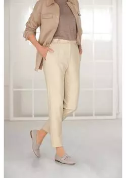 Брюки GOLDNER Hose Anna mit Rippenstruktur, цвет stein