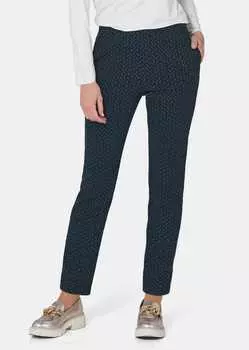 Брюки GOLDNER Jacquardhose LOUISA, цвет flaschengrn/gemustert