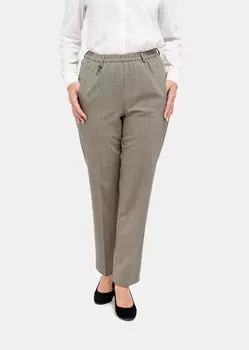 Брюки GOLDNER Trevira Schurwoll LOUISA, цвет taupe/melange