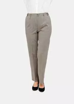 Брюки GOLDNER Trevira Schurwollhose ANNA, цвет taupe/melange
