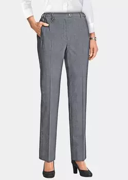 Брюки GOLDNER Trevira Schurwollhose CARLA, цвет silbergrau/melange