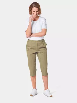 Брюки GOLDNER Verkrzte Satinhose, цвет schilf