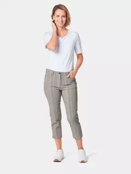 Брюки GOLDNER Verkrzte Struktur Hose, цвет zement