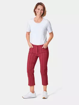 Брюки GOLDNER Verkrzte Struktur Hose, красный