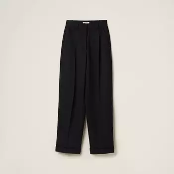 Брюки Grain de Poudre Miu Miu, черный