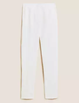 Брюки Grazer узкого кроя из смеси хлопка до щиколотки Marks & Spencer, слоновая кость