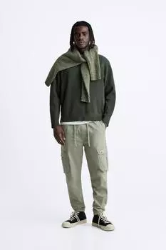 Брюки-грузовые ZARA, хаки