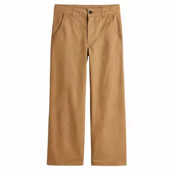Брюки H&amp;M Baggy Fit Cotton, бежевый