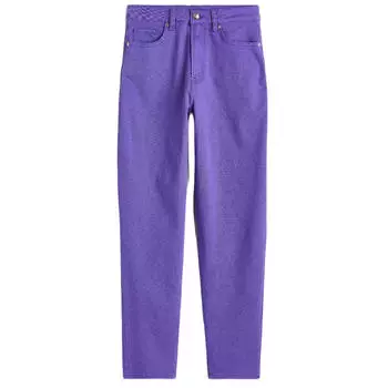 Брюки H&amp;M Mom Loose Fit Twill, фиолетовый