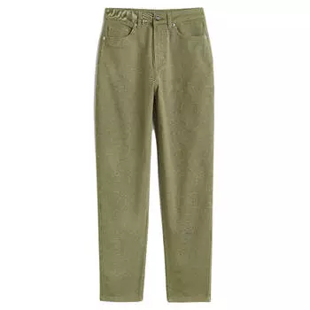 Брюки H&amp;M Mom Loose Fit Twill, зеленый хаки