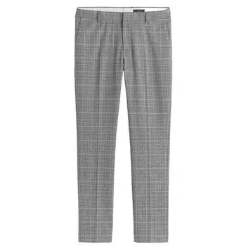 Брюки H&M Plaid Skinny Fit Suit, серый