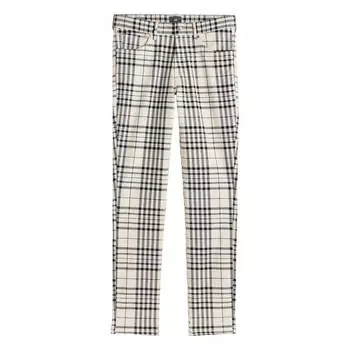 Брюки H&amp;M Plaid Skinny Fit Twill, светло-бежевый