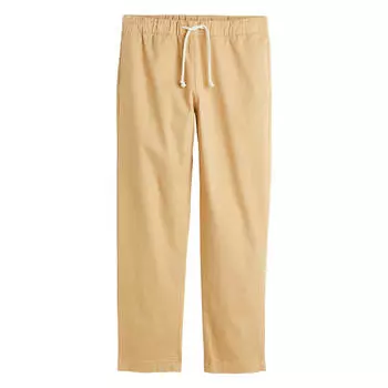 Брюки H&amp;M Regular Fit Cotton Twill Pull-on, бежевый
