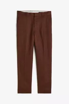 Брюки H&amp;M Regular Fit Linen Suit, коричневый