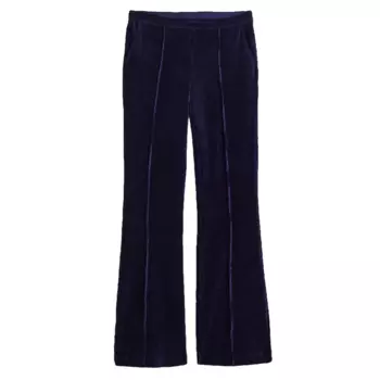 Брюки H&amp;M Ribbed Velour, темно-синий