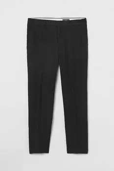 Брюки H&amp;M Slim Fit Linen Suit, чёрный