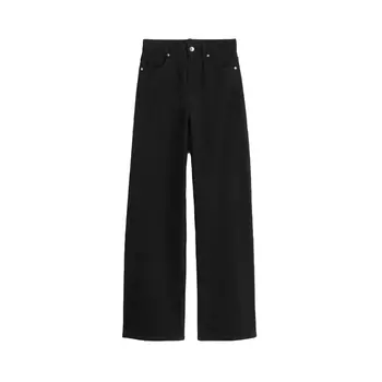 Брюки H&M Wide-leg Twill, черный
