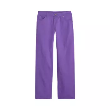 Брюки H&amp;M Wide-leg Twill, фиолетовый