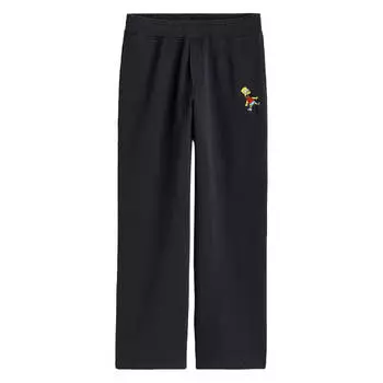 Брюки H&amp;M x The Simpsons Loose Fit Cotton, черный