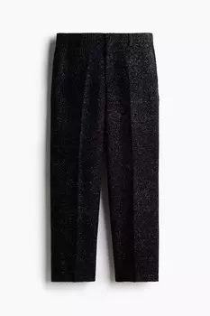 Брюки H&M A/W 2024 Relaxed Fit Glittery Tailored, черный