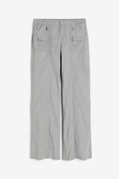 Брюки H&M Canvas Cargo, серый