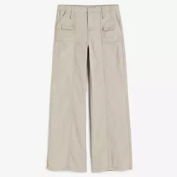 Брюки H&M Canvas Cargo, светло-бежевый