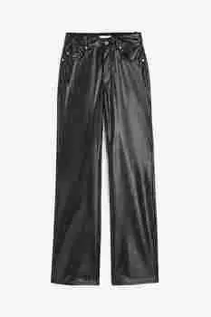 Брюки H&M Coated, черный