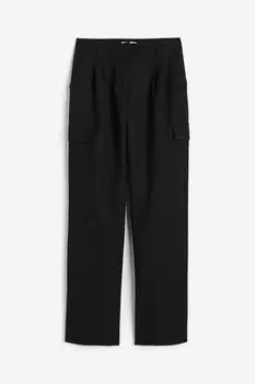 Брюки H&M Cotton Cargo, черный