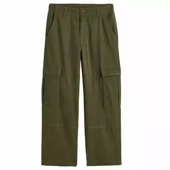 Брюки H&M Cotton Cargo, зеленый