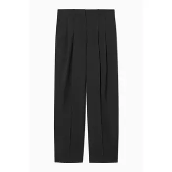 Брюки H&M Elegant Wool with Wide Leg, черный