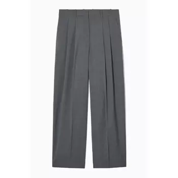 Брюки H&M Elegant Wool with Wide Leg, серый