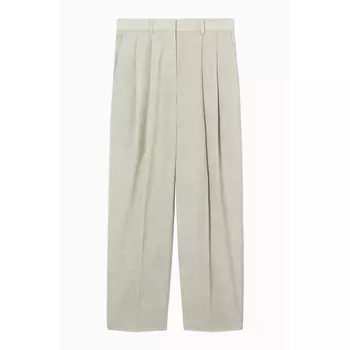 Брюки H&M Elegant Wool with Wide Leg, светло-бежевый