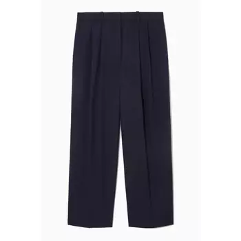 Брюки H&M Elegant Wool with Wide Leg, темно-синий
