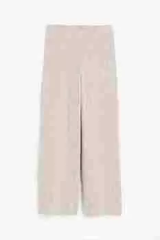 Брюки H&M Fine-knit, светло-бежевый меланж