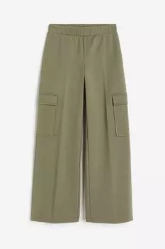 Брюки H&M Jersey Cargo, хаки