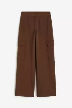 Брюки H&M Jersey Cargo, коричневый