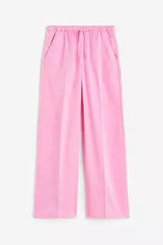 Брюки H&M Kids Loose Fit Floral, розовый