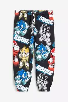 Брюки H&M Kids Patterned Sonic the Hedgehog, черный