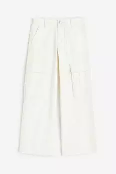 Брюки H&M Kids Wide Leg Low Cargo, белый
