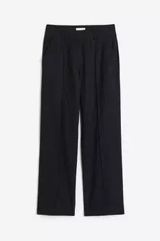 Брюки H&M Linen Blend, черный